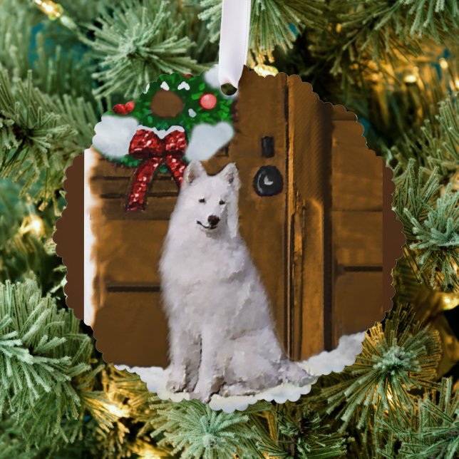 Carte Décorative Cadeaux de Noël Samoyé (Insitu (Arbre))