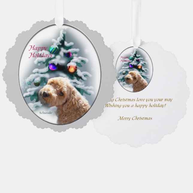 Carte Décorative Cadeaux de Noël Schnoodle (Recto/Verso)
