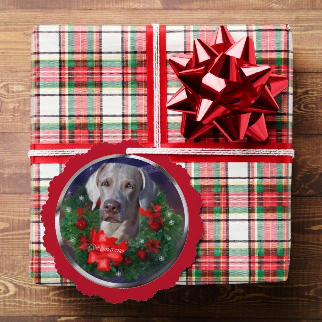 Carte Décorative Cadeaux de Noël Weimaraner (Insitu (Cadeau))