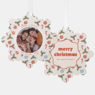 Carte Décorative Cadre de Noël ondulé Merry & Bright pour photo
