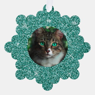 Carte Décorative Cadre Parties scintillant Bleu Noël