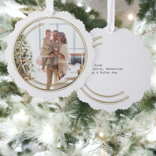 Carte Décorative Cadres d'or photo Noël personnalisé