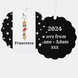 Carte Décorative Caractères de Noël personnalisés