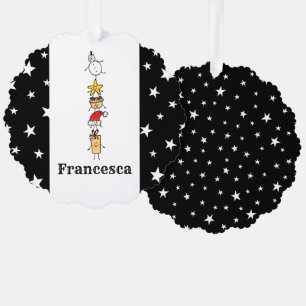 Carte Décorative Caractères de Noël personnalisés