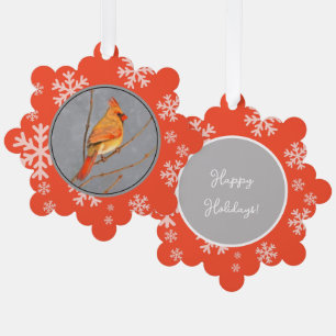 Carte Décorative Cardinal sur la peinture de branche - Art original