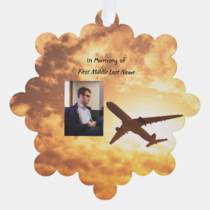Carte Décorative Célébration de la vie mémorial Keepsaké avion pilo