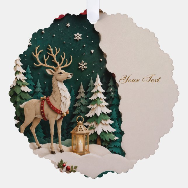 Carte Décorative Cerf de Noël Forest Frame (Recto)