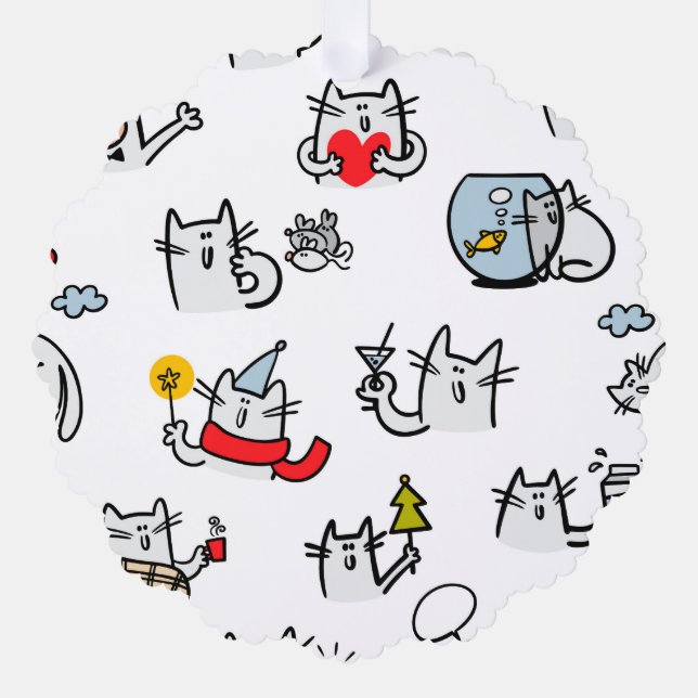 Carte Décorative Chats amusants, lait et magie. (Recto)