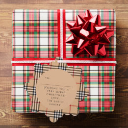 Carte Décorative Chic Plaid Chaud Brun | Photo et Texte Personnalis