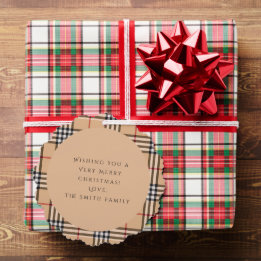 Carte Décorative Chic Plaid Chaud Marron | Photo et Texte Personnal