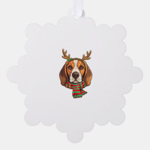 Carte Décorative Chien beagle Noël Rendeer Santa Hat Funny Noël