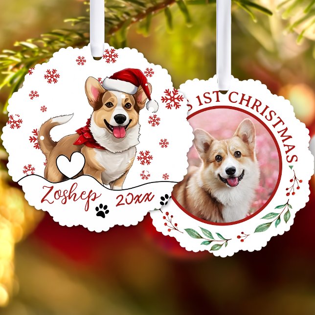 Carte Décorative Chien Corgi de Noël gallois personnalisé (Créateur téléchargé)