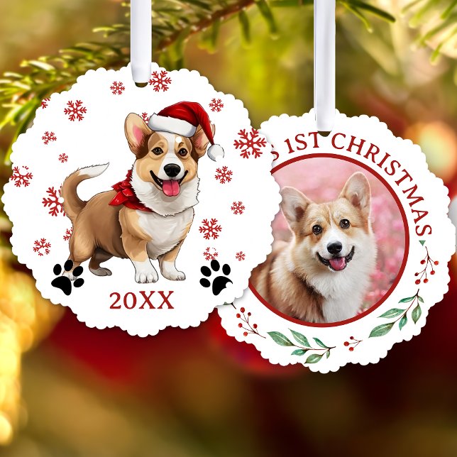 Carte Décorative Chien Corgi de Noël gallois personnalisé (Créateur téléchargé)