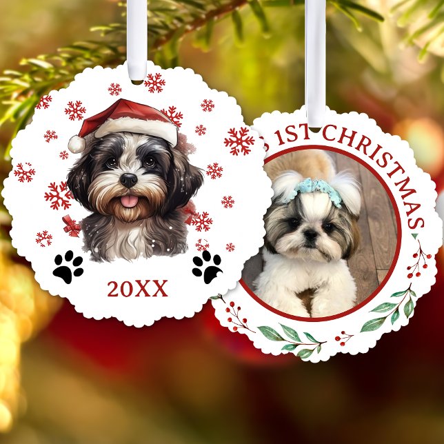 Carte Décorative Chien de Noël Chih Tzu Personnalisé (Créateur téléchargé)
