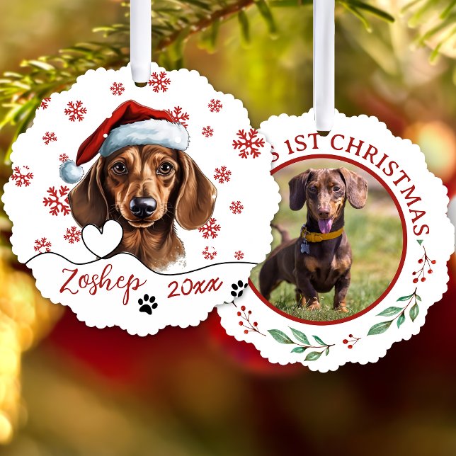 Carte Décorative Chien de Noël Dachshund Personnalisé (Créateur téléchargé)