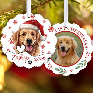 Carte Décorative Chien de Noël Golden Retriever Personnalisé