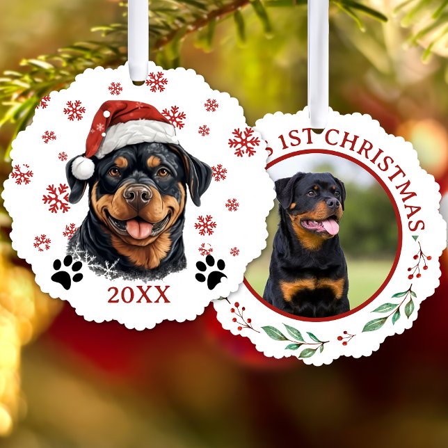 Carte Décorative Chien de Noël Rottweiler Personnalisé (Créateur téléchargé)