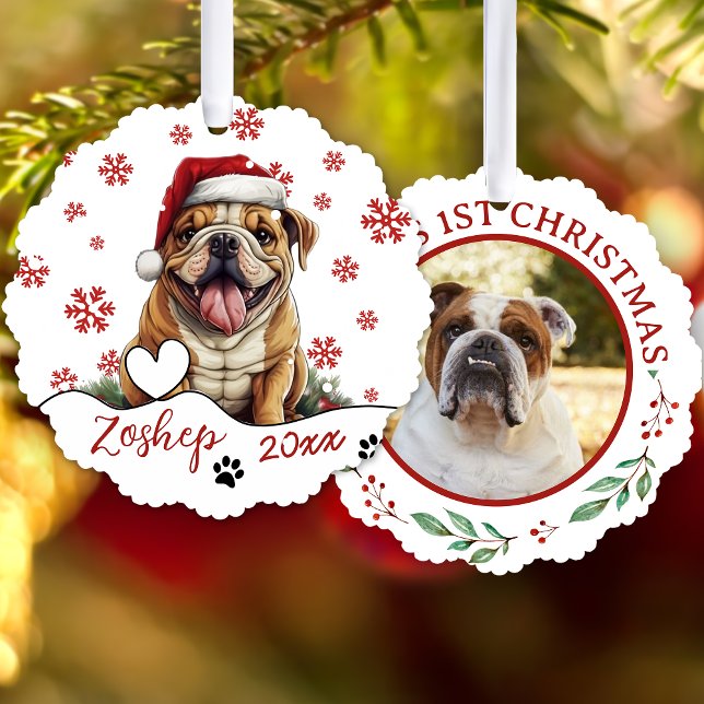 Carte Décorative Chien de taule américain de Noël Personnalisé (Créateur téléchargé)