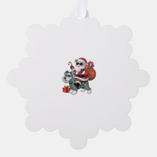 Carte Décorative Chien miniature Schnauzer de l'éclairage de Noël P