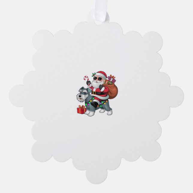 Carte Décorative Chien miniature Schnauzer de l'éclairage de Noël P (Recto)