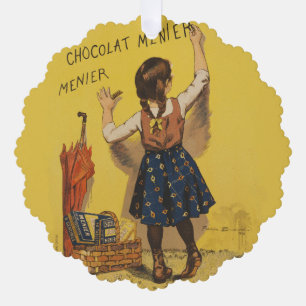Carte Décorative Chocolat Menier Petite fille Mur écriture