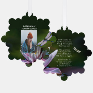 Carte Décorative Christian Keepsaké Memorial Dragonfly Lotus Flower