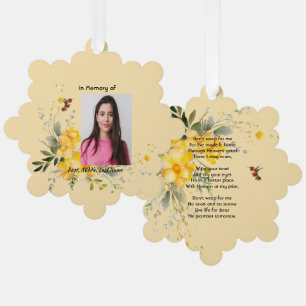 Carte Décorative Christian Memorial Hummingbird Yellow Roses