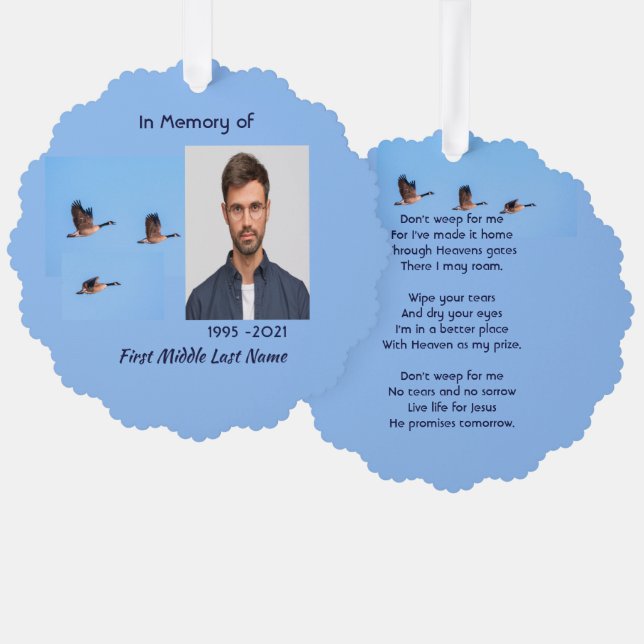 Carte Décorative Christian Memorial Keepsake Canada Goose Outdoors (Recto/Verso)