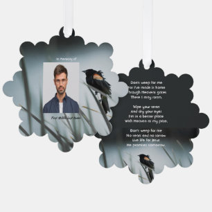 Carte Décorative Christian Memorial Keepsaké Red-wing Blackbird