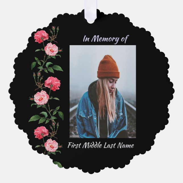 Carte Décorative Christian Memorial Keepsake  Roses Garden Flowers (Recto)