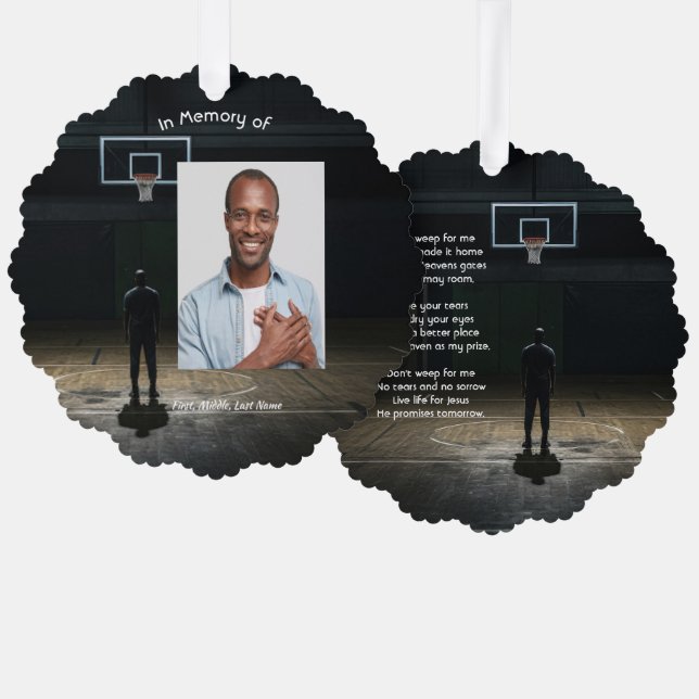 Carte Décorative Christian Memorial Pocket Card Basketball Game  (Recto/Verso)