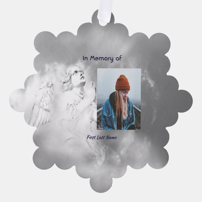 Carte Décorative Christian Poem Memorial Keepsake Angel Sky Clouds  (Recto)