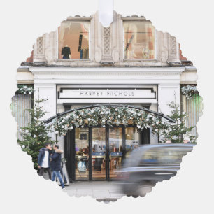 Carte Décorative Christmas Shopping Knightsbridge Londres UK Taxi