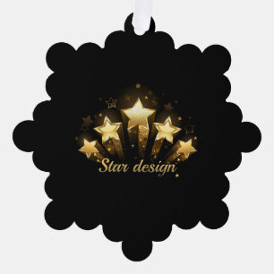 Carte Décorative Cinq étoiles d'or en noir