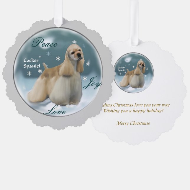 Carte Décorative Cocker Spaniel Cadeaux de Noël (Recto/Verso)