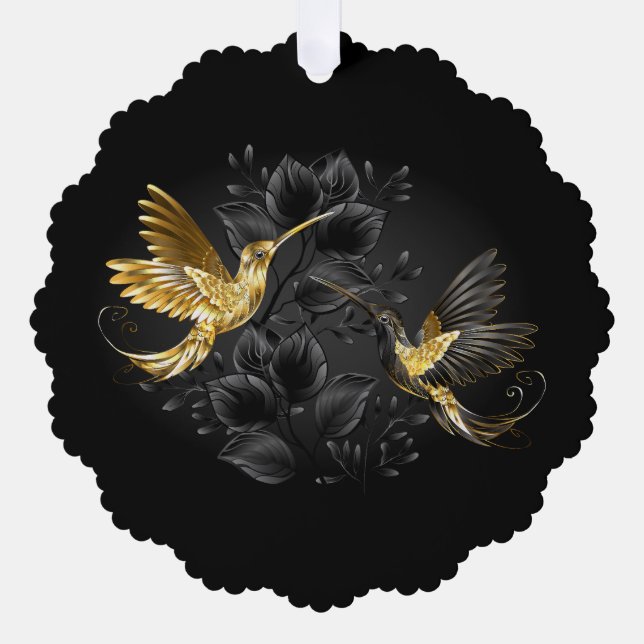Carte Décorative Colibri noir et or (Recto)