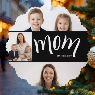 Carte Décorative Collage de 4 photos personnalisé pour maman avec e