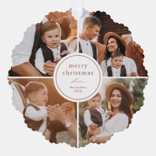 Carte Décorative Collage photo de Noël élégant et minimaliste