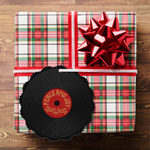 Carte Décorative Conception de disques vinyle Peace and joy