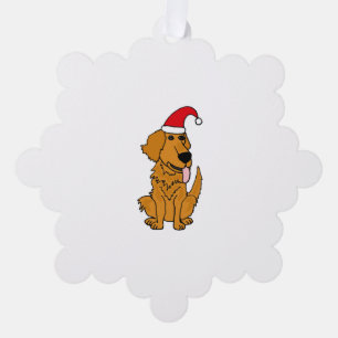 Carte Décorative Cool Funky Golden Retriever Chien à Santa Hat Chri