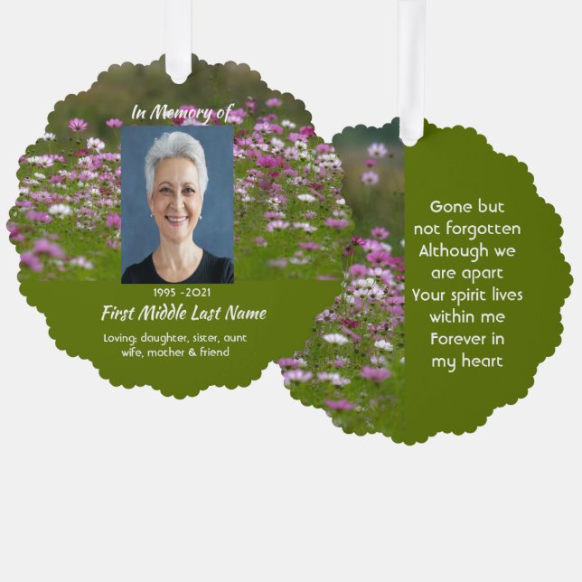Carte Décorative Cosmos Garden Flowers Memorial Keepsake  (Recto/Verso)