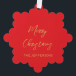 Carte Décorative Couleurs rouge et or brillantes Joyeux Noël<br><div class="desc">Représenter ce design moderne et élégant. Ce modèle peut être customisé pour répondre à tous les métiers professionnels.</div>