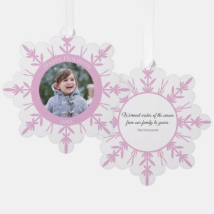 Carte Décorative Coup de neige rose blanc hiver Joyeuses vacances D