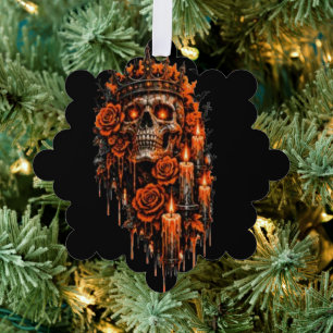 Carte Décorative Couronne de crâne gothique Halloween Roses Sombres