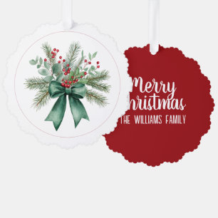 Carte Décorative Couronne de Noël botanique