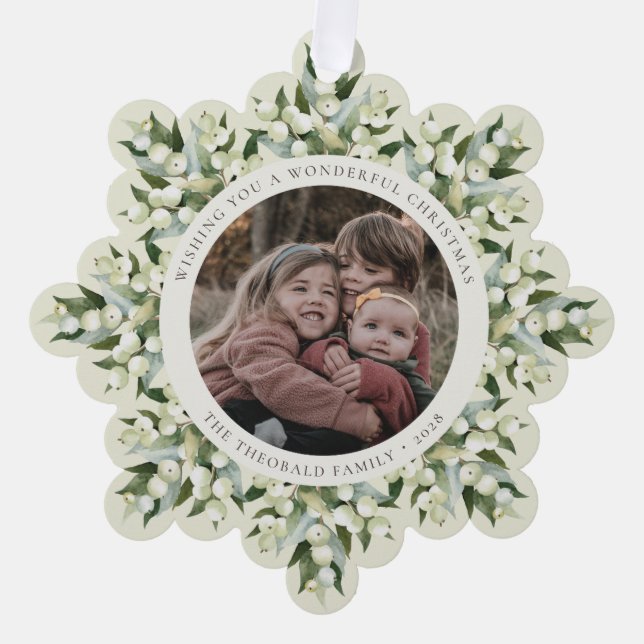 Carte Décorative Cream Snowberry+Greenery Christmas Paper (Recto)