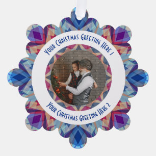 Carte Décorative Custom Christmas Star Jolly Blue Photo Grey