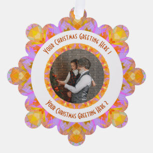 Carte Décorative Custom Christmas Star Jolly Pink Photo Grey