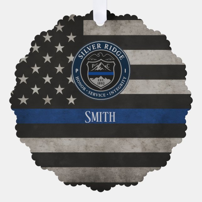 Carte Décorative Custom Police Thin Blue Line American Flag (Recto)