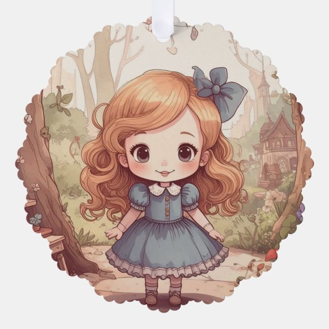 Carte Décorative Cute Alice in Wonderland Whimsical Woodland Art (Recto)